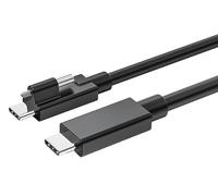 EXSYS EX-K1599V-1.5 Câble USB 4 Connecteur USB-C avec vis moletée sur Le Dessus, 40 Gbit/s, 5 A, 240 W, Noir, 1,5 m
