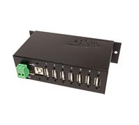 Exsys USB 2.0 HUB 7 ports - 480 Mbit/s - noir - métal - 98SE/ME/2000/XP(32&64)/Vista(32&64)/Win7(