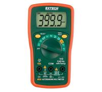 Extech MN36 Mini multimètre numérique | CA/CC à 600V, 10A, résistance, capacité, fréquence, temp Type K, continuité/diode, étui, support incliné