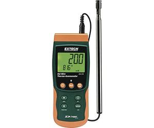 Extech SDL350 Thermo-Anémomètre À Fil Chaud ET Enregistreur De Données | Vélocité air 0,2-25 m/s (40-3940 pi/min), débit CFM/CMM, entrée Type K/J, sonde télesc. à 215cm, SD Excel