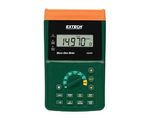Extech UM200 Micro-Ohmmètre Haute Résolution De Précision - Résolution De 1 µΩ, Courant De Test De 10 A, Écran LCD Rétroéclairé À 5 Chiffres, Mémoire Et Interface PC, Kit Complet Inclus