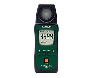 Extech UV505 Mesureur Lumière UV-AB de Poche, UVA et UVB | Mesure intensité UVA et UVB, capteur 290-390nm, maintien pic, min/max, LCD rétroéclairé, format poche