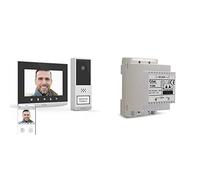 EXTEL 720321 Visiophone connecté - sans fil, longue portée 350 mètres - Wave 2, Noir & Alimentation modulaire pour visiophones filaires EXTEL alimentés en 12V