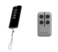 Extel ATEM 4, Télécommande Portail et Porte de Garage, Bip Motorisation 433.92 MHz, 4 Boutons, Sécurité Rolling Code, Émetteur Radio Universel, Compatible Extel, Astrell, Gris