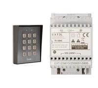 Extel - Digicode - filaire Klavy 3 Gris - Clavier à code codage fixé en saillie, rétro éclairé, garantie 2 ans - 109115 & Alimentation modulaire pour visiophones filaires EXTEL alimentés en 12V