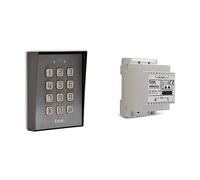 Extel - Digicode - filaire Klavy 3 Gris - Clavier à code codage fixé en saillie & Transformateur modulaire Modulo pour Visiophone 17 V - pour tableau électrique