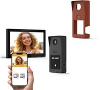 Extel Digital Connect Visiophone 2K Empreinte avec Coque Terracotta | Écran tactile 7”, 2 fils jusqu’à 100 m, empreinte, QR temporaire, Extel Connect, IP44, coque terracotta incluse