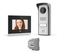 Extel Videoportero 2 Hilos, Pantalla 4", Cámara e Interfono Compacto | Teclas táctiles, hasta 100 m, placa de 70 mm, visión nocturna, Door Check, 6 melodías, doble acceso, IP44 e IK08.