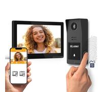 Extel Visiophone Connecté 2K, Empreinte, Digital Connect Visiophone Filaire | Écran tactile 7 pouces, 2 fils jusqu’à 100 m, 10 empreintes, QR code, Wi-Fi 2,4/5 GHz, angle 130°, porte et portail