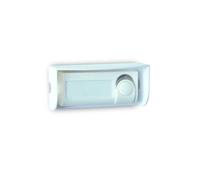 Extel Wiry - Bouton de Sonnette Filaire Rétro-éclairé avec Porte-Étiquette - Bouton Poussoir pour Carillon Filaire 8V/12V - Visière de Protection Incluse - Blanc