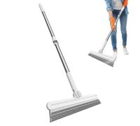 Extendable Floor Squeegee, Double Sided Silicone Pole Broom, Tile Cleaning Scraper, Heavy Duty Window Wiper, Multi Water Pusher for Marble Cement Glass Bathroom Decks Home Office