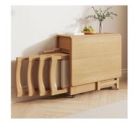 Extendable Solid Wood Drop Leaf Table, Folding Dining Table Set with 4/6 Padded Chairs, Space Saving Compact Design, for Home Living Room Restaurant(4 Chairs)