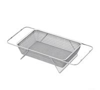 Extendable Stainless Steel Drain Basket 29cm Wide | Adjustable width fits most sinks, maximizes counter space, steel build, quick water flow