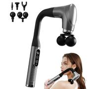 Extended Handle Massage | Dual-Head Percussion Massage Hammer | Bent-Neck Fascia For Back & Shoulder Muscle Relief | Electric Handheld Deep Tissue Massager For Trapezius & Full Body Recovery