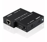 Extender HDMI 1080P 60M Ethernet, HDMI Transmetteur Récepteur, HDMI vers RJ45 Cat5e Cat6 Cat7 Ethernet câble jusqu'à 196 pieds, support 1080p, 3D, HDCP, EDID pour PC, DVD, PS4, ordinateur portable,