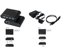 Extender USB 2.0 avec hub USB 2.0 intégré 4 ports et alimentation, LogiLink® [UA0230] (UA0230)