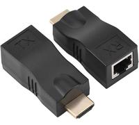 Extendeur Hdmi, Répéteur De Convertisseur D'Extension De Câble Réseau Hdmi Vers Rj45, Répéteur D'Adaptateur De Convertisseur D'Extension De Câble Réseau Hdmi Vers Rj45 30M Sur Cat 5E/6 1080P Jusqu'À