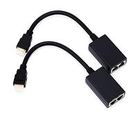 Extendeur HDMI sur Réseau Ethernet LAN RJ45 CAT5e CAT6 jusqu'à 100 Pieds 1080P Câble Adaptateur HDMI, 2 Ports RJ45, émetteur et Récepteur 30M