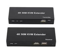 Extendeur KVM USB HDMI sur Cat6, 4K 1080p 60 Hz, avec Sortie en Boucle HD 3D, Contrôle Clavier et Souris, Sortie Audio, Prise UE