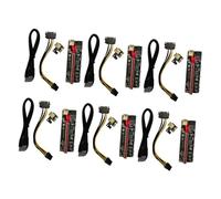 Extendeur Pcie 1x vers 16x Noir, Alliage D'aluminium, 6 Pièces | Interface 6 Broches, Structure Raisonnable, Alimentation Stable, Lot de 6 Ensembles