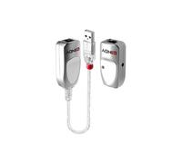 Lindy Extenseur USB 42805 – USB 1.1 par câble Cat.5e/6 jusqu'à 50 m – Connecteur DC – Gris