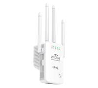 Extendeur Wifi Sans fil Longue Portée 300Mbps 4 Antennes Réglables LinQ Blanc
