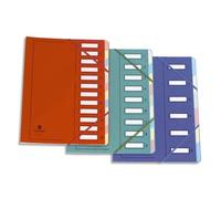 Extendos Mon Dossier Trieur en carte forte vernie 9 compartiments Bleu