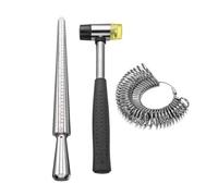 extenseur d'anneau Bâton D'agrandissement D'anneau, Marteau À Poignée De Mandrin, Mesure Des Doigts For Bricolage, Outils Fabrication Bijoux(3set)