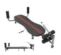 Extenseur de dos avec manivelle - Banc d'étirement du dos réglable en hauteur 150 kg pour étirement de la colonne vertébrale et correction de posture - Entraîneur du dos pliable avec roulettes contre
