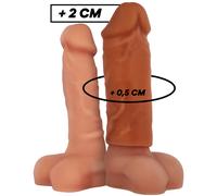 Extenseur de pénis marron sevencreations avec gode réaliste creux, Largeur 92 mm, Longueur 217 mm, Profondeur 52 mm, Rayon HOMME, Poids 0.097 Kg, Couleur Nude