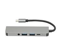 Extenseur de Port USB, Hub USB C en Alliage d'aluminium ABS 5 en 1 Extenseur de Port pour Clavier Souris