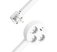Extenseur de Prise électrique Caractéristiques USB-A, USB-C, Extenseur Stick pour Les espaces Difficiles à Atteindre Rote 22 "-27", 180 ° 2 Prises AC Espaces s'étend pour la Chambre à Coucher Home