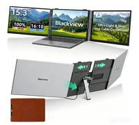 Extenseur d'écran triple pour ordinateur portable Blackview DCM8 Pro, écran portable 15,3 pouces 1080P FHD IPS, pour ordinateur portable 13'' - 17'' Windows/Mac noir