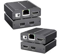 Extenseur Kvm Hdmi Usb À Latence Sans Perte Hdmi Sur Ip Ethernet Jusqu'À 150 M Via Cat6/Cat5E,Plug And Play,Prise En Charge 1080P @ 60 Hz,Loop Out,Poe,Souris Et Clavier À Distance Pc