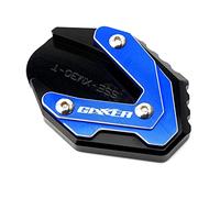 Extenseur Moto CNC Béquille Pied Béquille Latérale Rallonge Plaque De Support pour Suzuki GIXXER 250 SF GIXXER 150 125 SF250 18-23(Kickstand Pad-Blue)