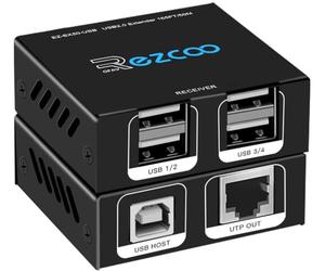 Extenseur USB 2.0 4 Ports USB sur Cat5e Cat6 RJ45 LAN Extension 5 V Faible consommation USB Ethernet Synchronisation de Travail Windows MacOS Android Linux sans Pilote EX50USB