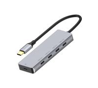 Extenseur USB C à 4 ports PD100 W - Charge rapide - En aluminium - 10 Gbit/s - Adaptateur de transfert de données pour ordinateur portable - Adaptateur multiport USB