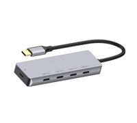 Extenseur USB C à 4 ports PD100 W - Charge rapide - En aluminium - 10 Gbit/s - Adaptateur de transfert de données pour ordinateur portable - Répartiteur USB portable en aluminium