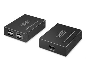 Extenseur via câble torsadé Cat.6, USB 2.0 jusqu'à 150m, 4x USB-A jusqu'à 480 Mbps, 1x RJ45 (Gigabit Ethernet) - ensemble (récepteur/émetteur)