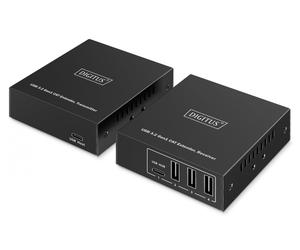 Extenseur via câble torsadé Cat.6A USB 3.1 Gen1 jusqu'à 100m, 3x USB-A, 1x USB-C jusqu'à 5 Gbps, 1x RJ45 (Gigabit Ethernet) - ensemble (récepteur/émetteur)