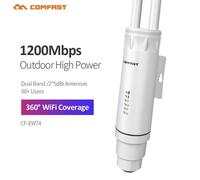 Extenseur WiFi extérieur COMFAST CF-EW74V2 double bande 1200Mbps, alimentation PoE, étanche IP65, pour zones extérieures