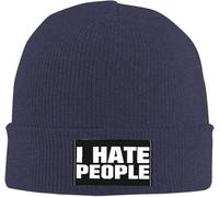 Extensible Bonnet Tricoté Je Déteste Les Gens Bonnet Hiver Chaud Tricot Respirant Chapeau d'hiver Tricoté pour Cyclisme Adultes Ski