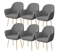 Extensible Housse de Chaise de Salle a Manger Scandinave avec Accoudoirs Restaurant Couverture Chaise Bureau Jacquard Fauteuil Couvre Chaise pour Cuisine Salle Manger ( Color : Gray , Size : 6PCS )