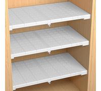 Extensible Séparateurs d'étagères Acier Inoxydable Penderie Étagère De Rangement Réglables Armoires Télescopiques Placard Diviseur DIY Organisateur (Acier au carbone, largeur 42cm, longueur 51-72cm)