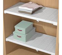 Extensible Séparateurs d'étagères Acier Inoxydable Penderie Étagère De Rangement Réglables Armoires Télescopiques Placard Diviseur DIY Organisateur (Acier au carbone, largeur 42cm, longueur 51-72cm)