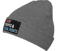 Extensible Tricoté Bonnet,Étoiles, Rayures Et Égalité,Tricoter Chapeau,Doux Chapeau Tricoté pour Sports,Adultes,Femme