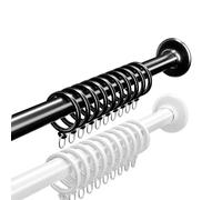 Extensible Tringle À Rideau, 80-320cm Sans Perçage Tringle À Rideau De Douche Télescopique, Diamètre 3.3cm Pour Salle De Bain Placard, Blanc/Noir(White,210-270cm)