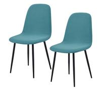 Extensibles Housse de Chaise de Salle à Manger Coquille Lot de 2/4/6,Housses de Chaises Coquille Sans Accoudoirs Style Moderne du Milieu du Siècle,Amovibles et Lavables en Machine(Sapphire Blue,2Pcs)
