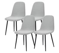 Extensibles Housse de Chaise de Salle à Manger Coquille Lot de 2/4/6,Housses de Chaises Coquille Sans Accoudoirs Style Moderne du Milieu du Siècle,Amovibles et Lavables en Machine(Light Gray,4Pcs)