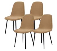 Extensibles Housse de Chaise de Salle à Manger Coquille Lot de 2/4/6,Housses de Chaises Coquille Sans Accoudoirs Style Moderne du Milieu du Siècle,Amovibles et Lavables en Machine(Light Brown,4Pcs)